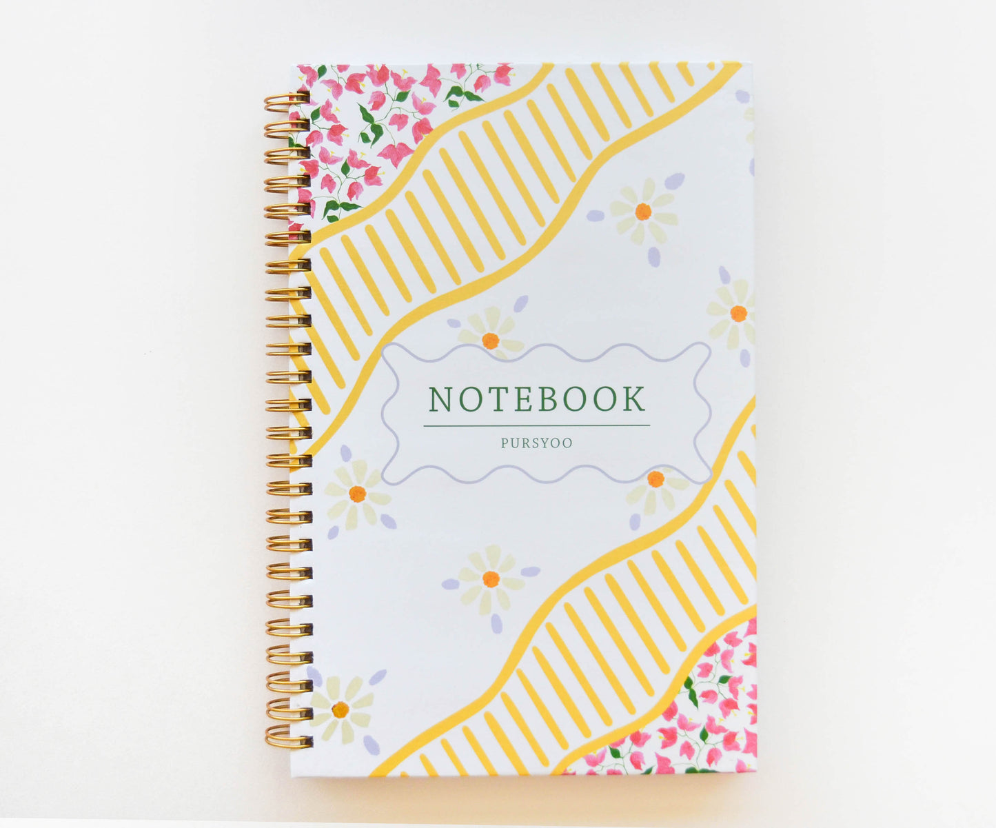 Yellow Trellis Spiral Notebook | 8.5" L x 5.5" W