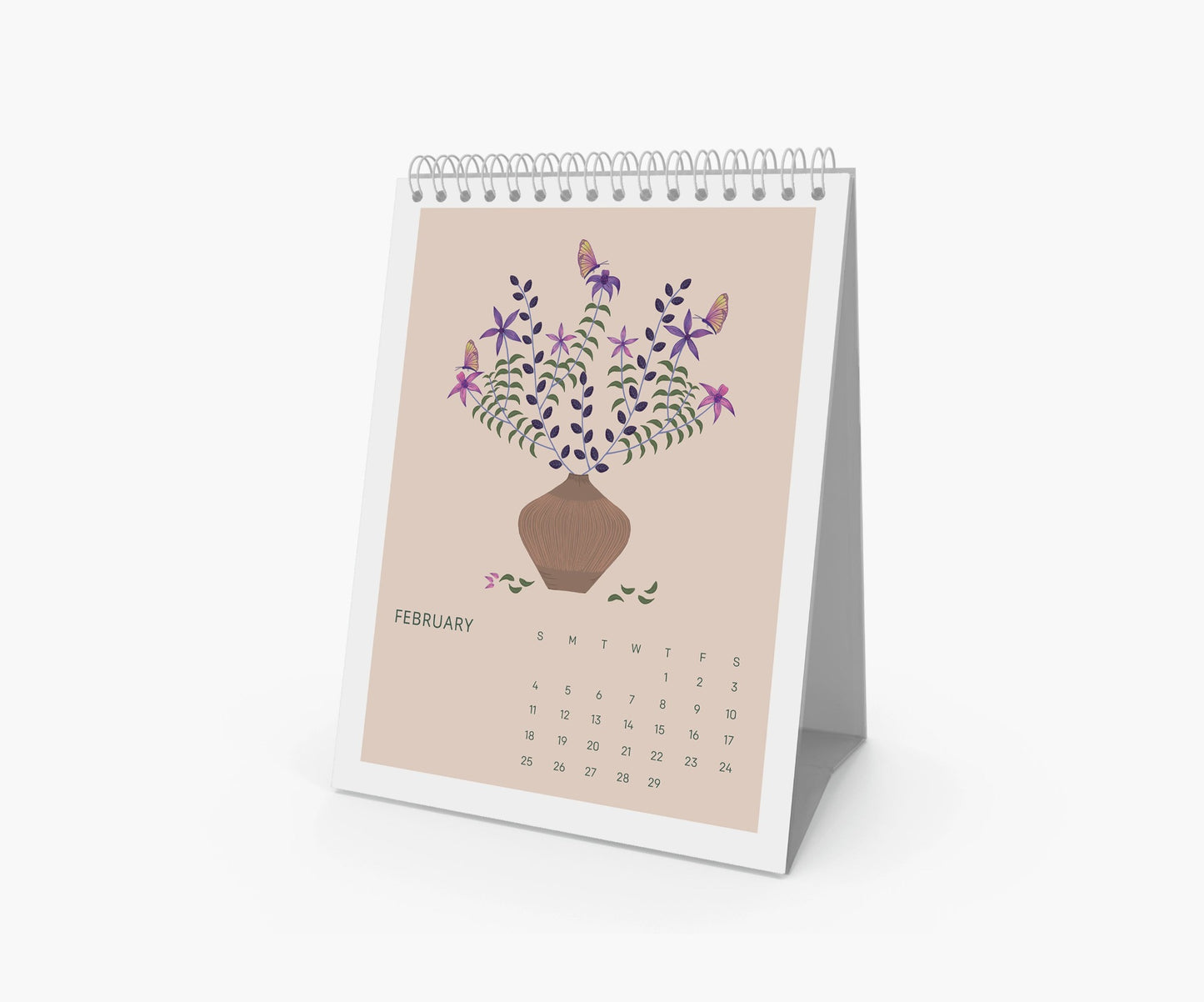 2024 Happy Blooms Desk Calendar | 8" L x 6" W