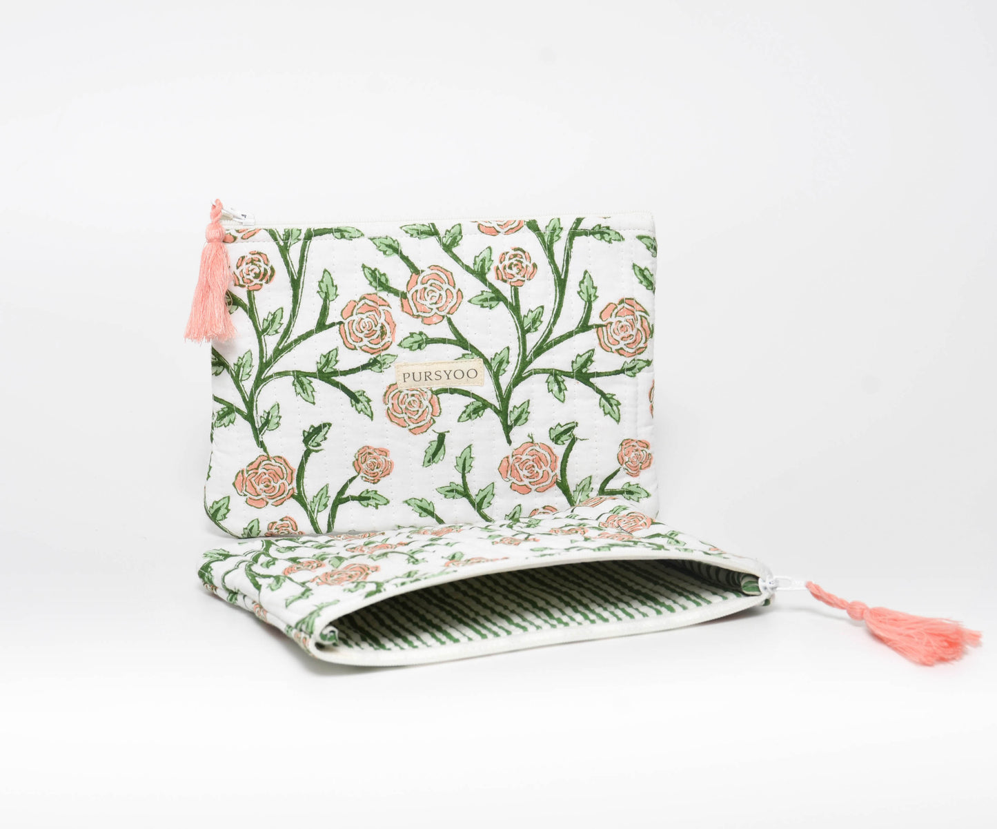 Peach Blush Vine Bag set | Set of a Tote, Duffel and Pouch