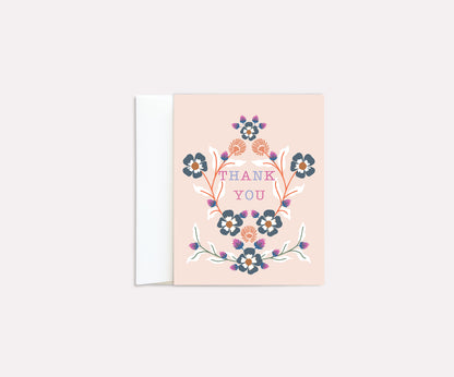 Thank You Poppy Floral Greeting Card