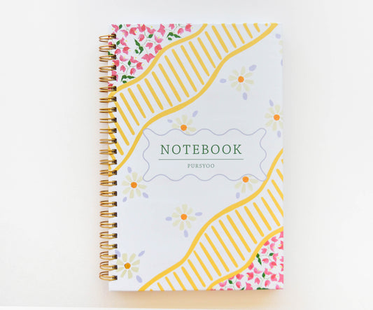 Yellow Trellis Spiral Notebook | 8.5" L x 5.5" W