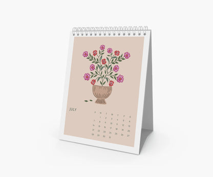 2024 Happy Blooms Desk Calendar |  8" L x 6" W