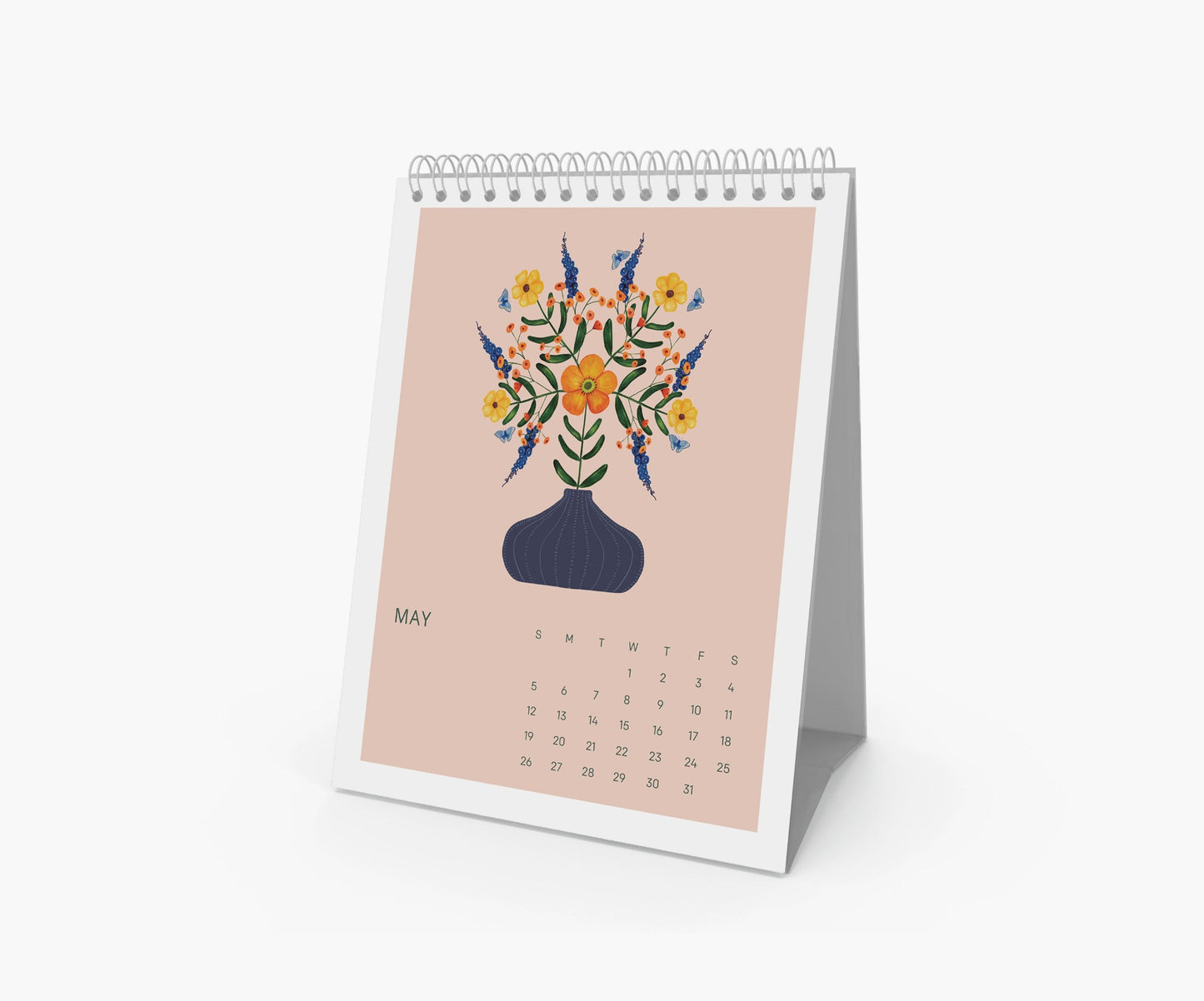 2024 Happy Blooms Desk Calendar |  8" L x 6" W