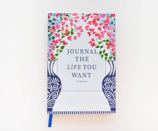 Greek Blossom Hardcover Notebook | Journal | 8.5" L x 5.75" W