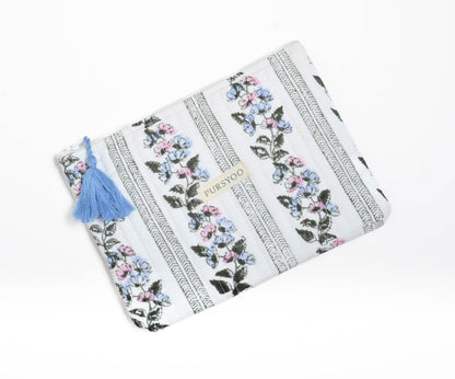 Floret Duo Quilted Cotton Pouches | Hand Block Printed