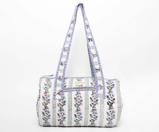 Floret Duo Duffel Bag | Hand Block Printed | Quilted Cotton