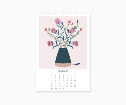 2024 Happy Blooms Wall Calendar | 16.5"  x 11.7"