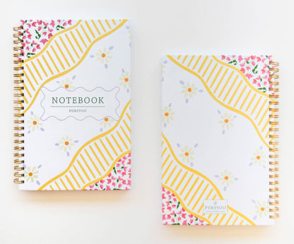 Yellow Trellis Spiral Notebook | 8.5" L x 5.5" W