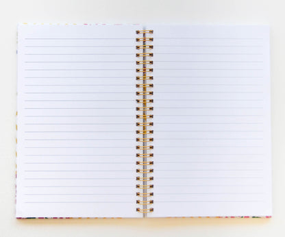 Yellow Trellis Spiral Notebook | 8.5" L x 5.5" W